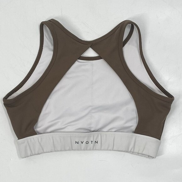 Nvgtn Agility Sports Bra Brown White Sz Small - Picture 2 of 3